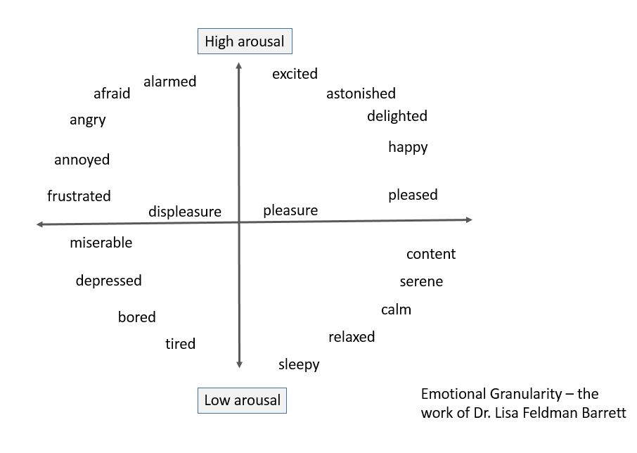 Emotional Granularity - the work of Dr. Lisa Feldman Barret